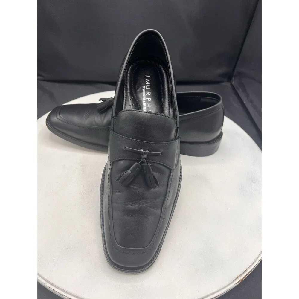 J. Murphy by Johnston & Murphy Men’s 12W Black Full Grain Leather Tassel Loafers